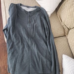Weatherproof Gray Henley Sweatshirt
